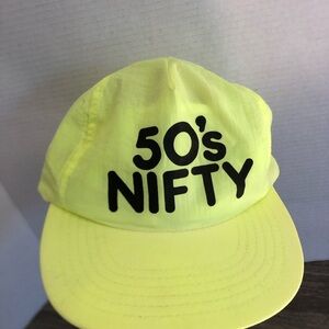 Vtg Neon Yellow 50's Nifty Snap Back Cap
